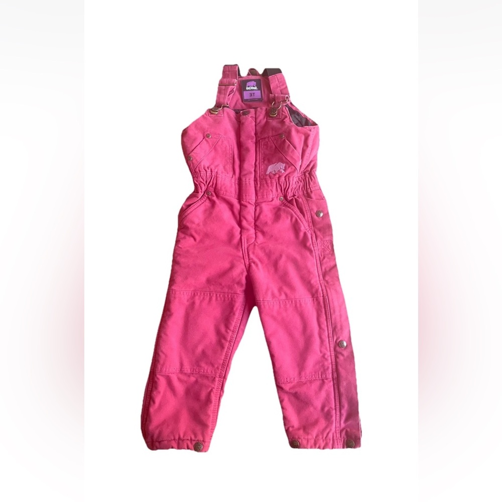 Berne Bib Overalls Toddler Size Small 3T Pink Purple Coveralls Insulated Lined